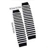 A Pair Knitted Long Fingerless Gloves Arm Cover Striped Knitted Wrist Sleeves Arm Warmer Sleeve Elbow Mittens