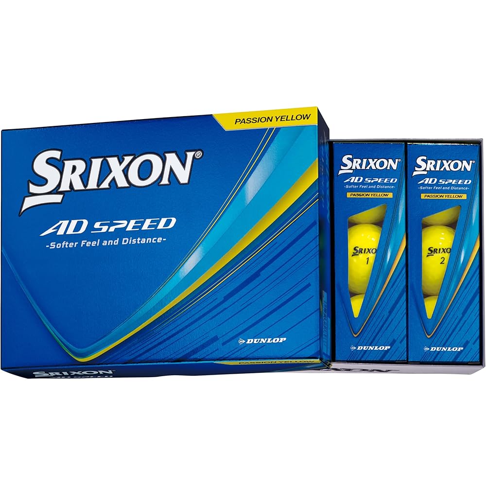 Dunlop Srixon AD Speed4 Golf Balls Passion Yellow 12 Pack (1 Dozen)