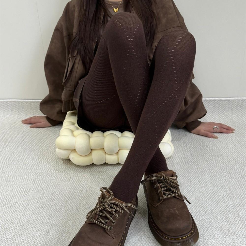 Breathable Argyle Tights Fashionable Thermal Leggings Y2K Jacquard Knitted Stockings  Autumn Winter