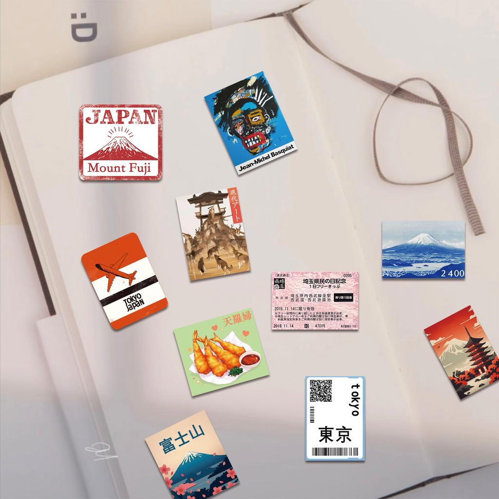 50pcs Japanese Cultural Elements Travel Graffiti Stickers Phone Guitar Laptop Notebook Suitcase Cup Waterproof Sticker Kids Toys