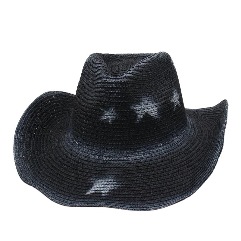 Summer Scenic Spot Oversized Brim Sunshade Straw Hat Versatile Black And White Sunscreen Sunshade Beach Sun Hat