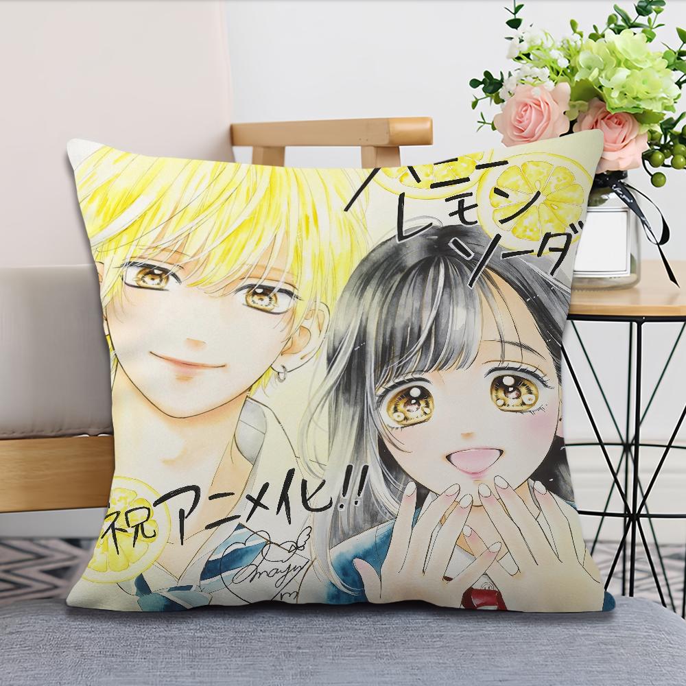 

мягкая Удобная Наволочка для Дивана сода Гостиная пара Аниме Манга Комната Дом офис Декор H-Мед L-Лимон и Защитный Чехол 30x30CM(12x12in)