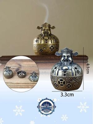 Sandalwood Incense Burner Wufu Incense Burner Hollow Small Incense Burner Alloy Metal Dragon  Aromatherapy Burner Tower