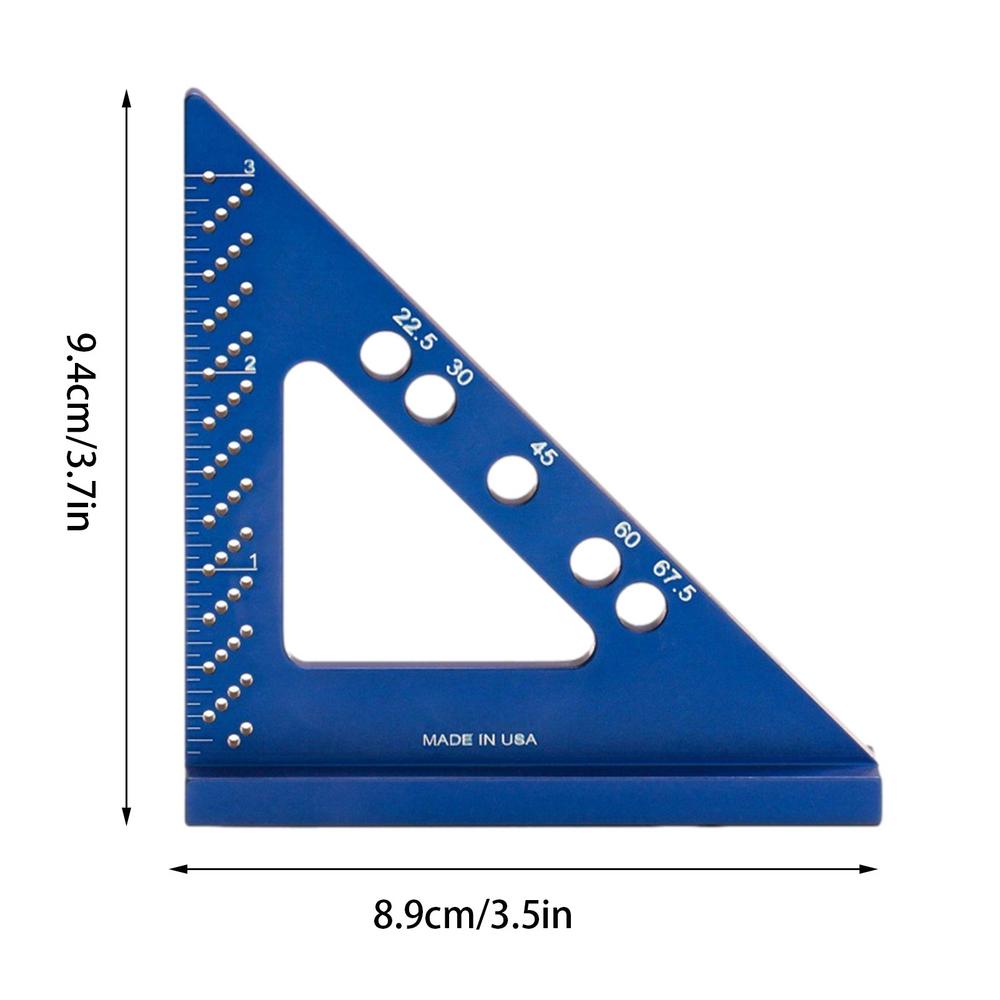 Столярный угольник Прецизионный многоугольный транспортир Столярный угольник для разметки, раскладки, выравнивания синий