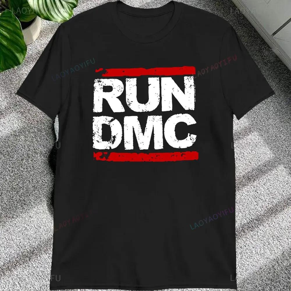 Vintage Run Dmc Hip Hop Rock Muisc Printed Graphic Male Tshirts Short Sleeve Streetwear Loose Women Tshirt Casual Fashion Tees