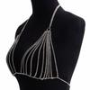 European and American Bouncy Trend Body Chain, Casual Exaggerated Rhinestone Claw Chain Chest Chain Female, Sexy Bikini Hottie Necklace