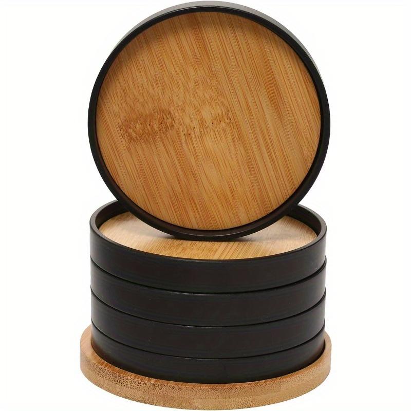 

Wooden Coaster, Tableware Insulation Mat Set чёрный