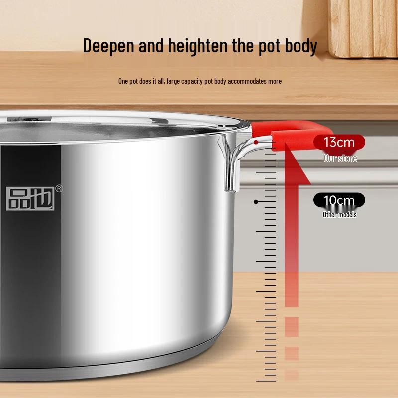 Pin Ye 24cm Jiangshan Red 304 Stainless Steel Deep Soup Pot