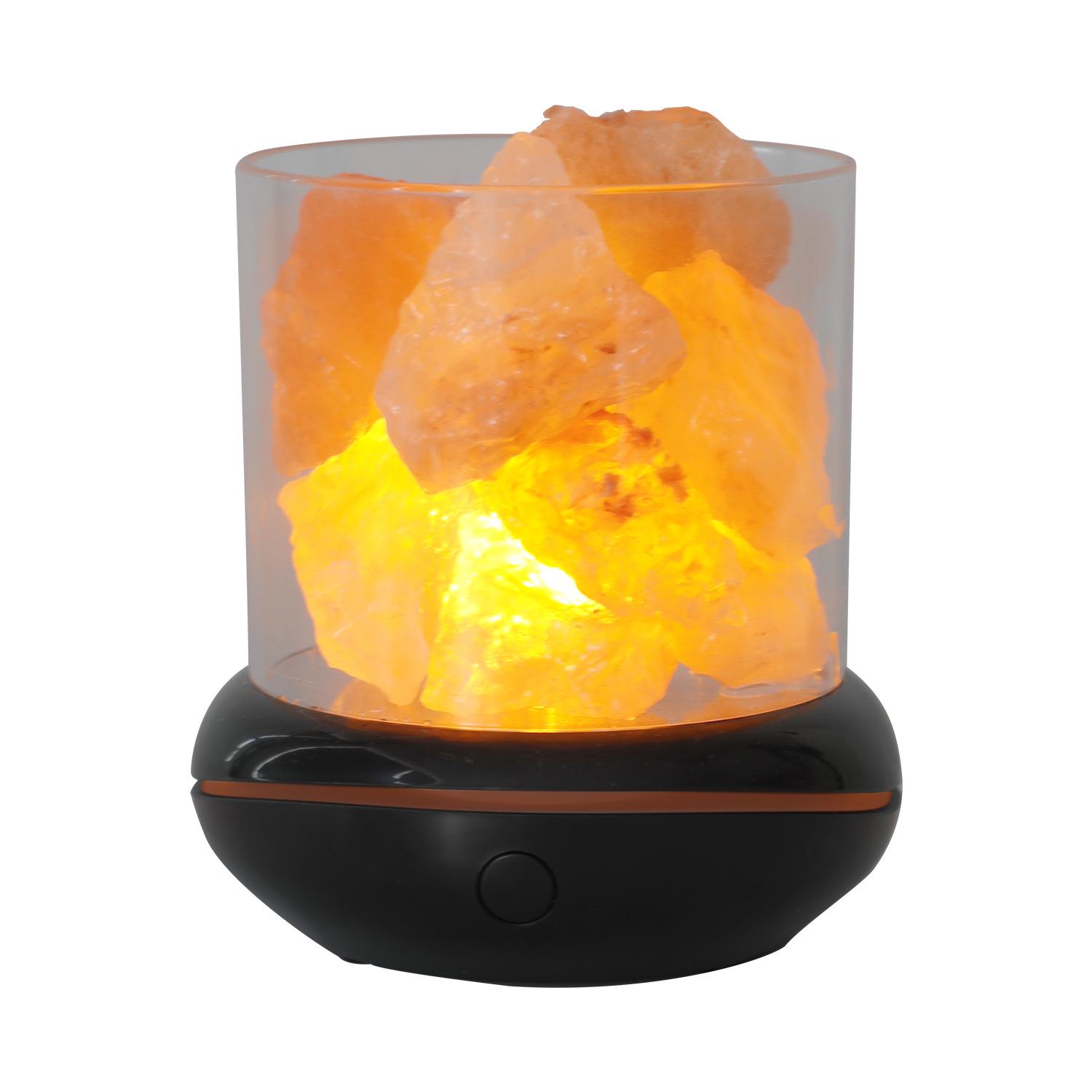 USB Himalayan Salt Lamp: Crystal Rock Night Light for Aromatherapy, Bedroom Purifying, and Negative Ion Therapy.