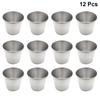 12 Pcs Stainless Steel Shot Glass Portable Spirits Cup Clear Cups Suite Tea Milk Mug Coffee Tumbler Travel