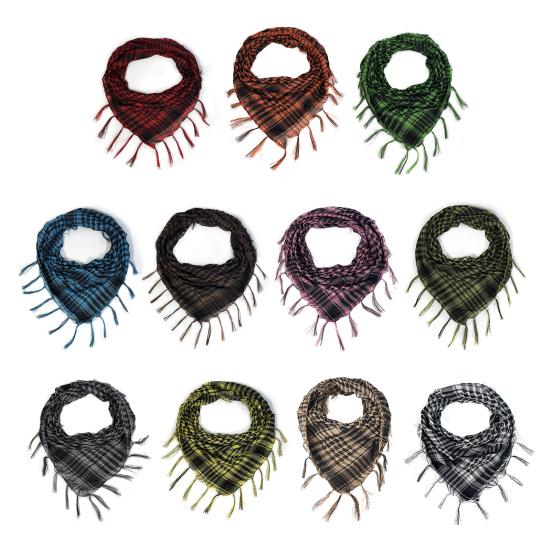 Mesh Yarn Desert Scarf with Tassels Soft Breathable Lightweight Outdoor Neck Piece Unisex Fashion Accessory