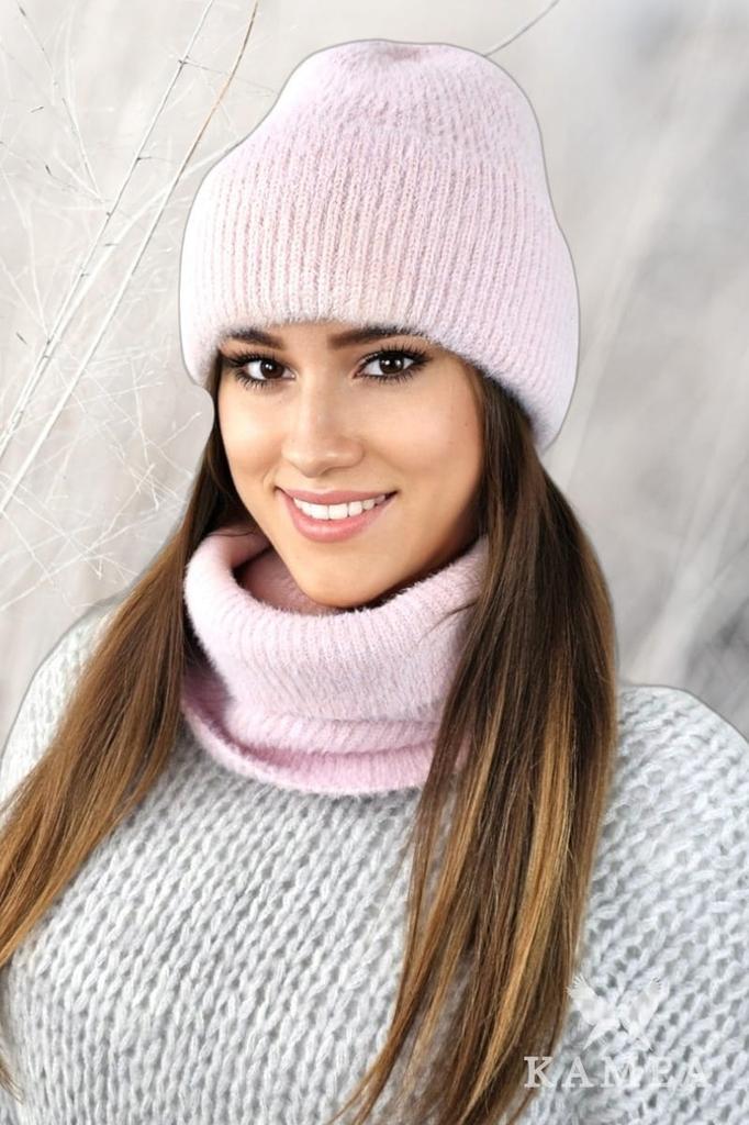 Benita Alpaca Hat and Scarf Set, Pink