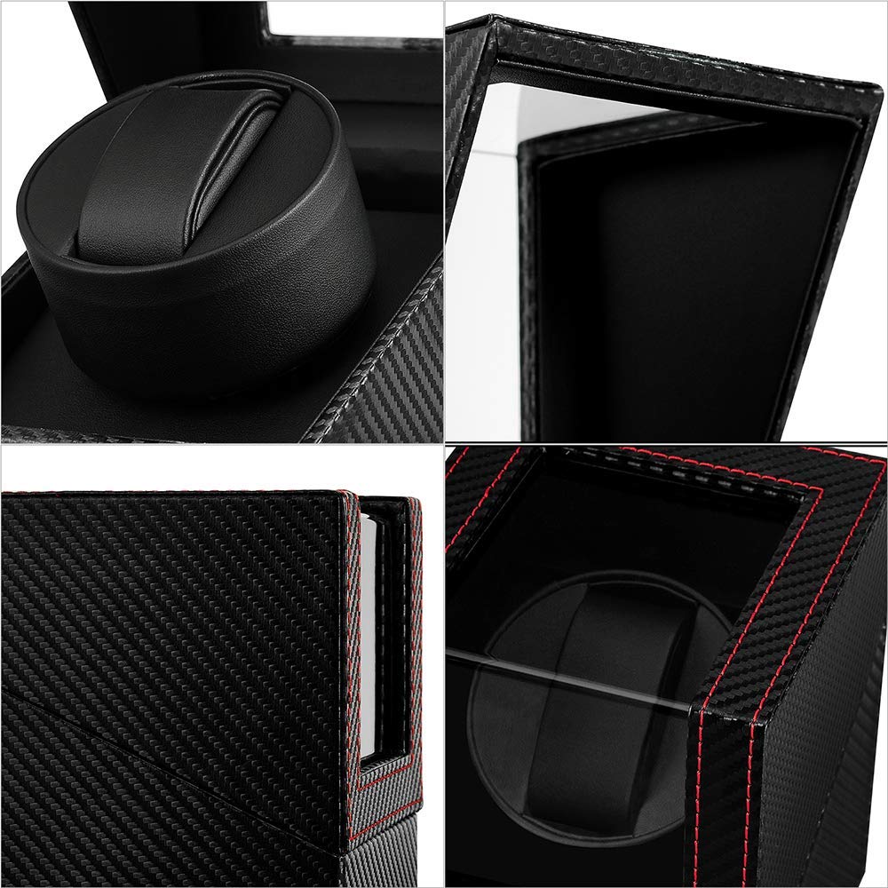 Viklemaskin Watch Winder Automatisk Klokke Viklemaskin Ny automatisk klokkeoppvikling PU kan brukes på alle og klokker 2023 oppgradering (1 opptrekker)