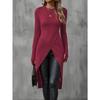 YYFS Camicette e camicie con scollo a maniche lunghe con stampa tinta unita primavera autunno moda casual da donna