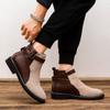 Outdoor Herren Stiefelette Herren Casual Britischer Stil Kurze Stiefel Neue High-Top Schuhe Mann Klassische Retro Leder Chelsea Boots