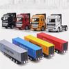 1:48 Alloy Container Truck Model Simulation Pull Back Large Container Truck Children's Engineering Truck Toy Birthday Gift