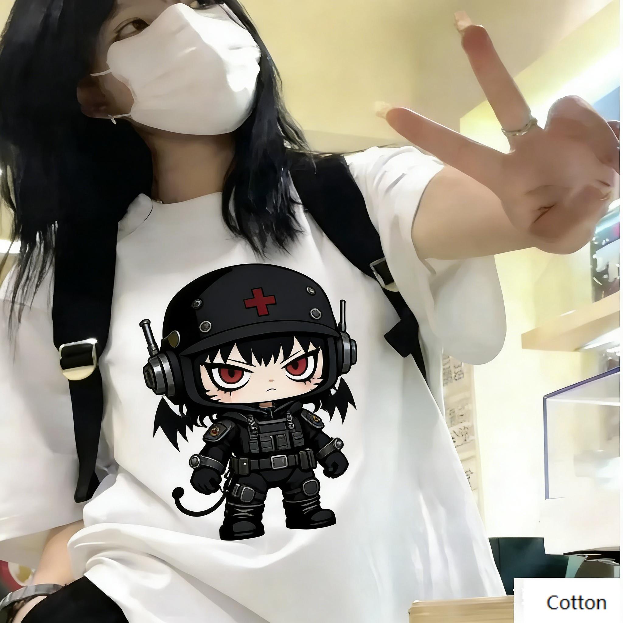

Streetwear Unisex Cotton TShirt Featuring Edgy Dark Tactical Medic Design Kawaii Tactical Style Top for Trendy Individuals M