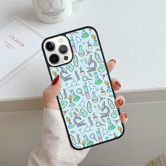 Vintage Seamless Chemistry Laboratory Phone Case For iPhone 17 Air 13 12 Cover For Apple 14 15 16 Pro Max Plus SE