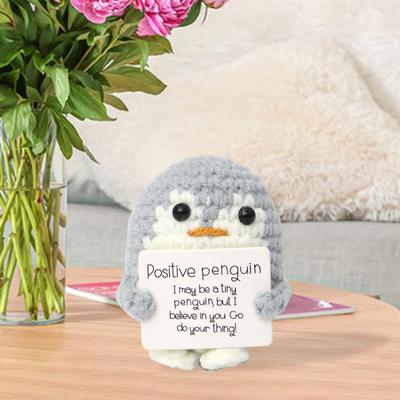 Positieve Gehaakte Pop Handgemaakt Gehaakt Emotionele Steun Positief Dier Tafelblad Ornament Verjaardagscadeau voor Familie Vrienden Kinderen