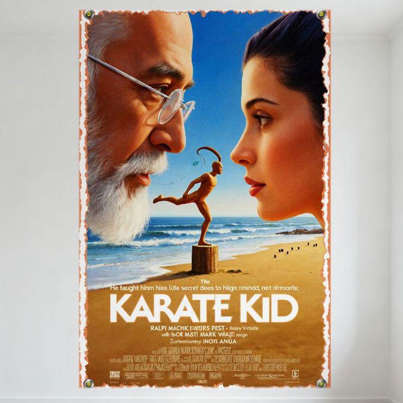 The Karate Kid Vintage Metal Tin Sign Movie Poster Wall Decor for Man Cave Bar Home Decoration 20x30cm（7.8x11.8inch）