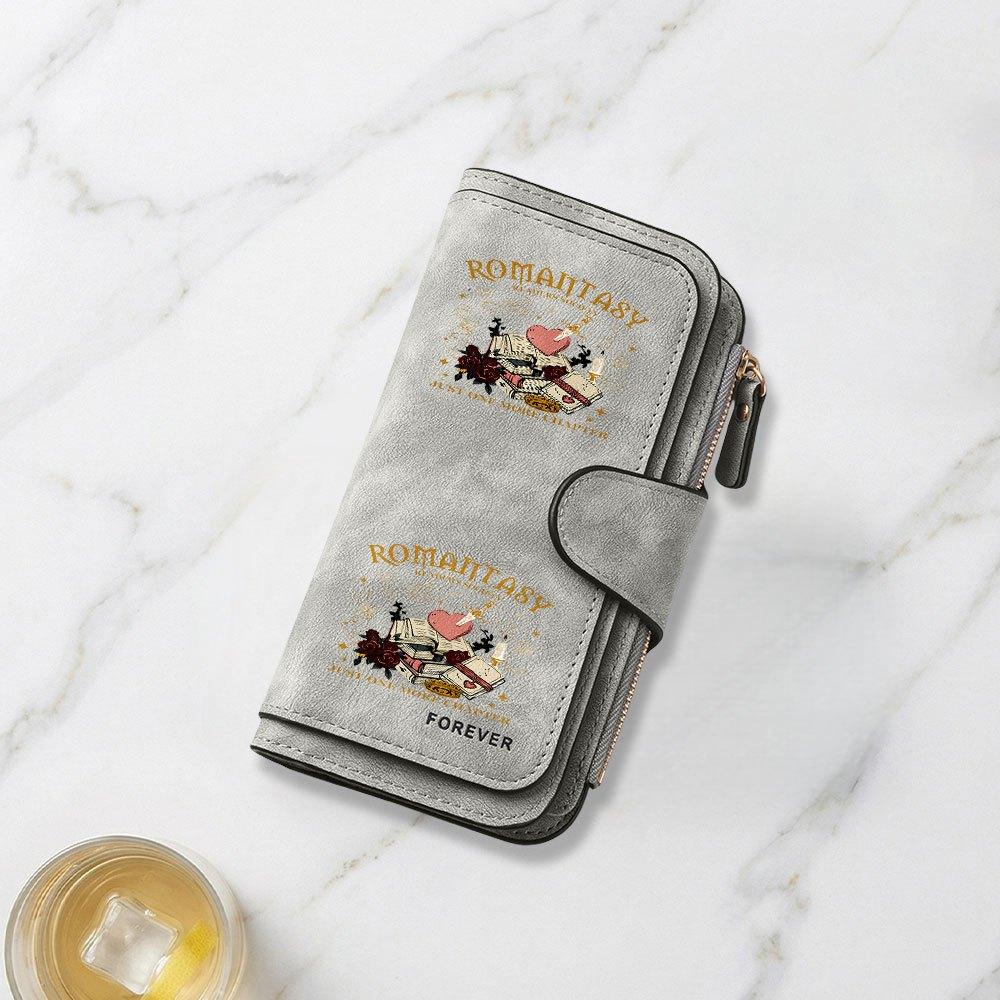 Romantic Fantasy Readers Association Logo Printed Long Wallet Unisex Multifunctional Portable Snap Coin Purse Perfect Birthday Gift For Daily Commute