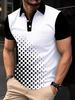 Men'S Polo Shirt Summer Street Style Digital Print Breathable Mesh Sports Short Sleeve