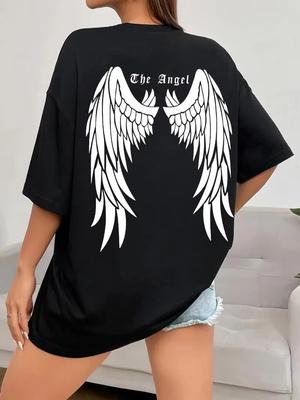 2026Hip Hop TShirt Dark Angel Wing Hot Sale Graphic Printed TShirts Hip Hop Street Tshirt Casual Loose Short Sleeves Unisex