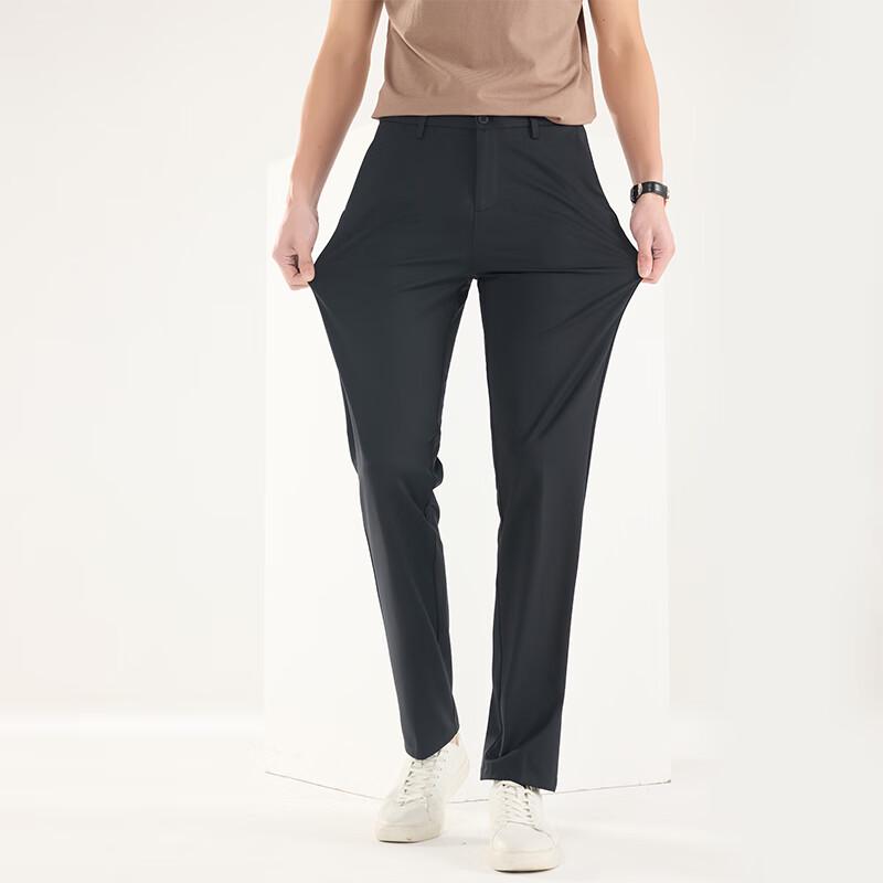 Men's Business Casual Straight Fit Cool Fabric Pants
