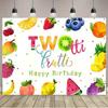 2D Colorful Fruit Twotti Frutti 2nd Birthday Party 2D Backdrop Photo Background