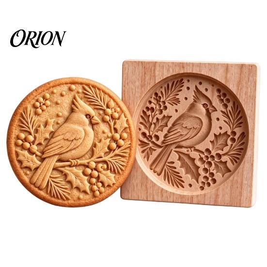 DIY Holiday Biscuit Cutters Woodland Animal Cookie Mold, Durable Wooden with 3D Relief Rustic Party Favors Patterns Cutter, Handmade Decorative Stamps