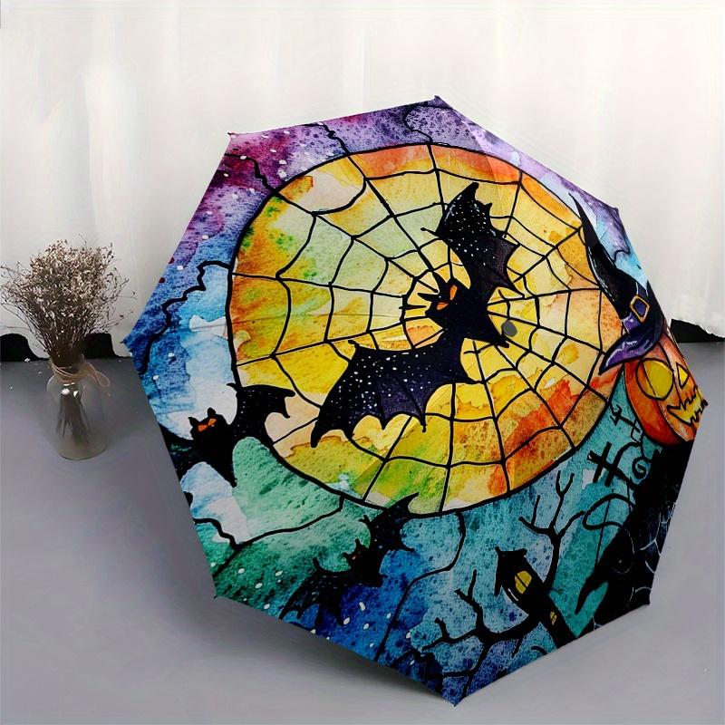Spinnennetz Fledermaus Kürbis Hexenhut Buntglas Untersetzer Set of 4 Regenschirm Tag Geschenk Y215