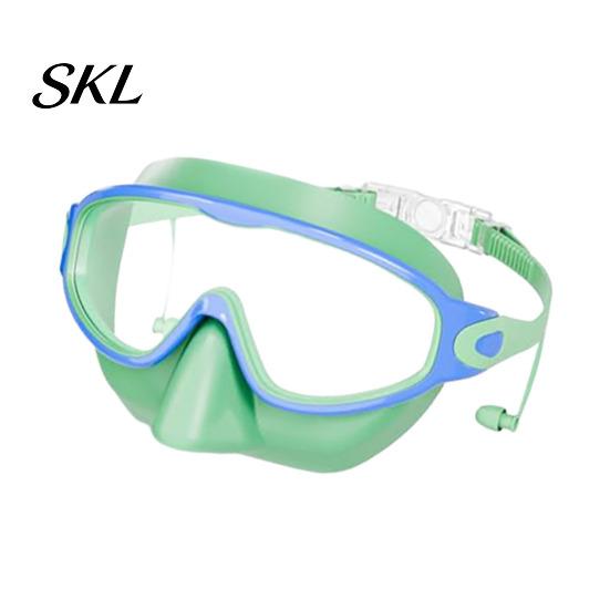 Panoramic Swim Goggles Clip-On with Case, 180 Degrees Wide View Anti-UV Case Pool Goggles, No Leakage Anti-Fog Swimming Eyewear for Children