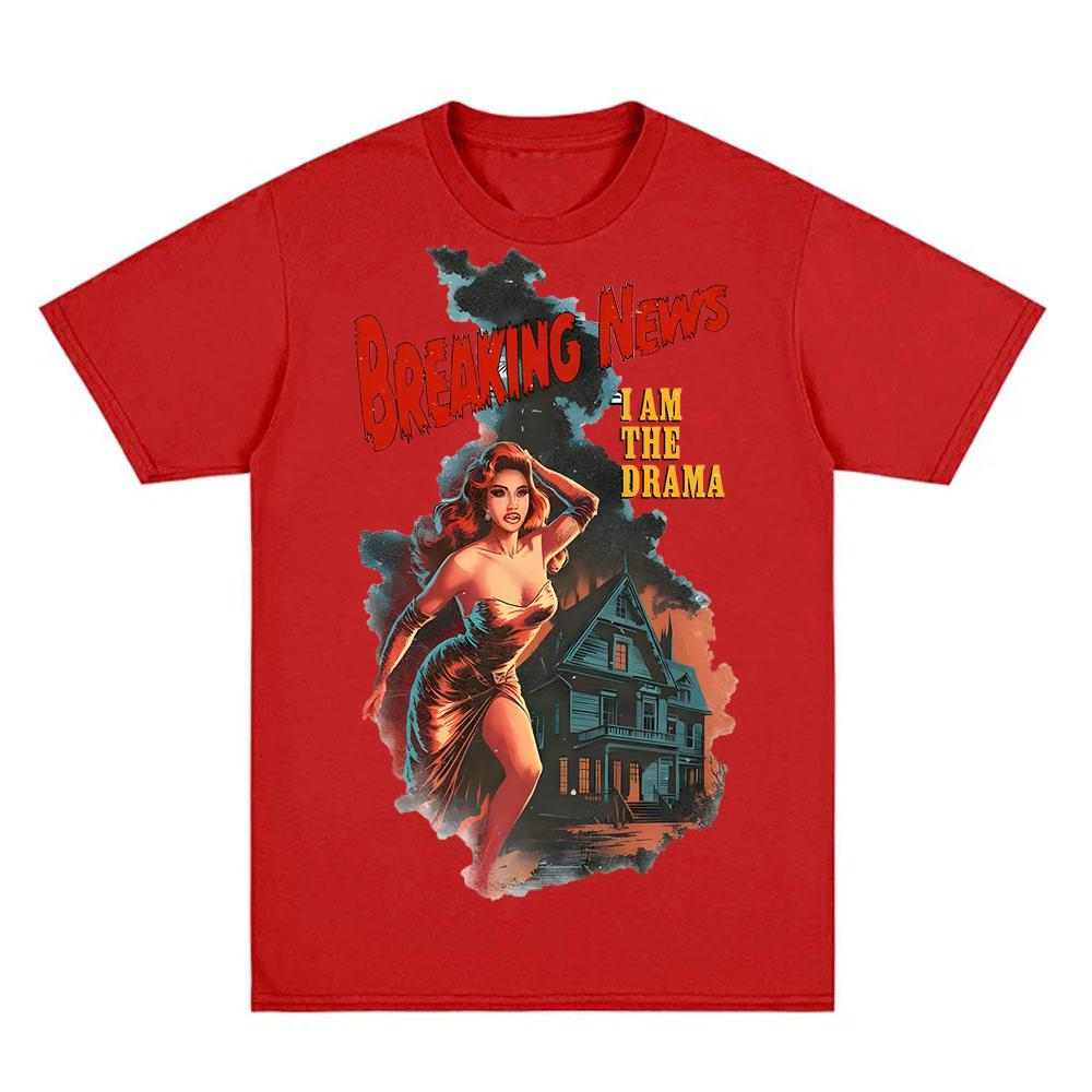 Cardi B - AM I THE DRAMA Album T Shirt  New Tee-shirt Graphic Printing Punk Tshirt Round Neck Clothing 100% Cotton Tees Top