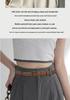 Women's Designer Versatile Black Leather Belt - Genuine High-Grade Cowhide, Unisex, Perfect for Jeans.