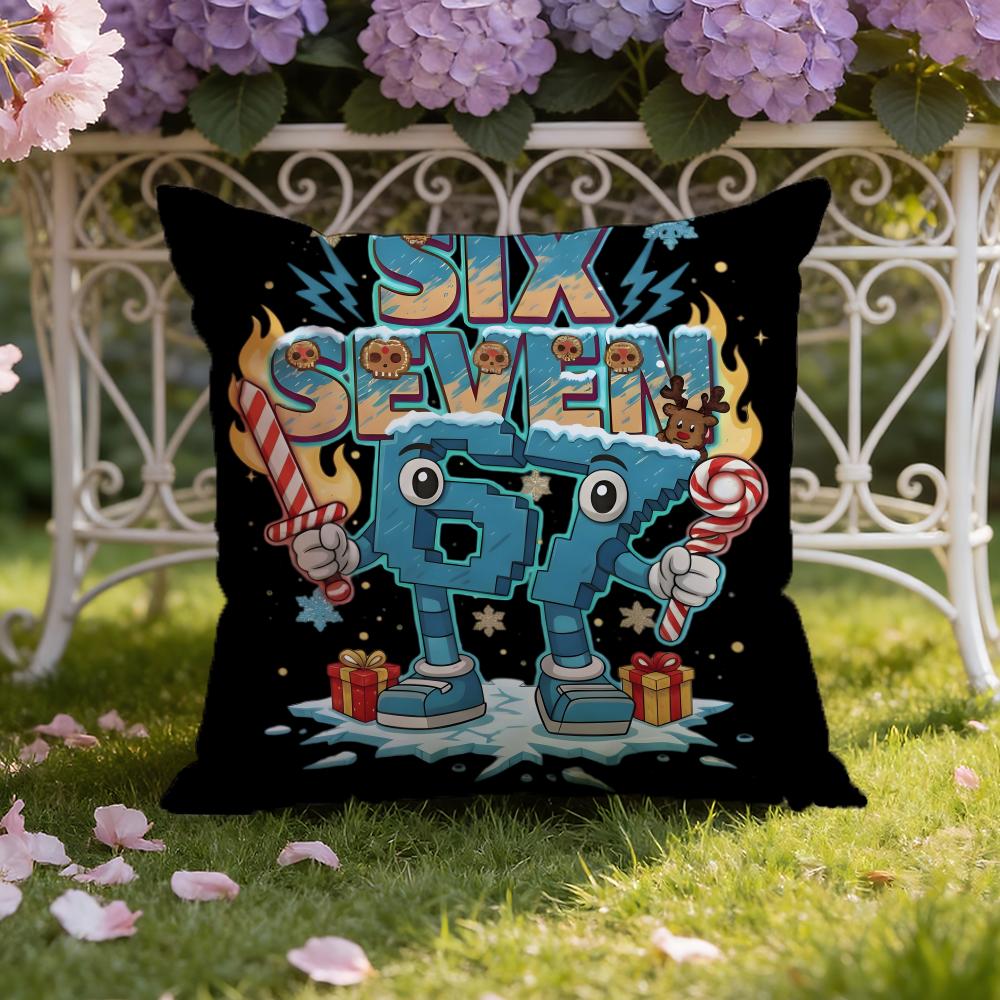 

cartoon67 S-Six S-Seven Cushion Cover Home & Car Dual-Scene Pillow Cover: Reversible for Premium Comfort 30X30cm