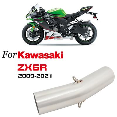 Slip-on Voor Kawasaki ZX6R ZX636 2009-2021 Motoruitlaat Contact Middenadapter Verbinden Originele Katalysator 50,5 mm Demperpijp