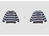 2025 Spring Boys' Striped Terry Cotton Sweatshirt with Panda Print