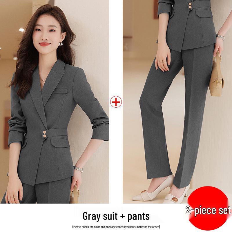 Women's Slim-Fit Professional Suit Set, New Autumn/Winter Collection, Ideal for Real Estate or 4S Store Sales Office