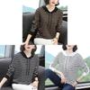 Mid Autumn Season Striped Hoodie T Shirt For Women With Patching And Loose Fit
