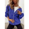 Felpa con cappuccio e zip lunga da donna, vestibilità larga, giacca casual con tasche