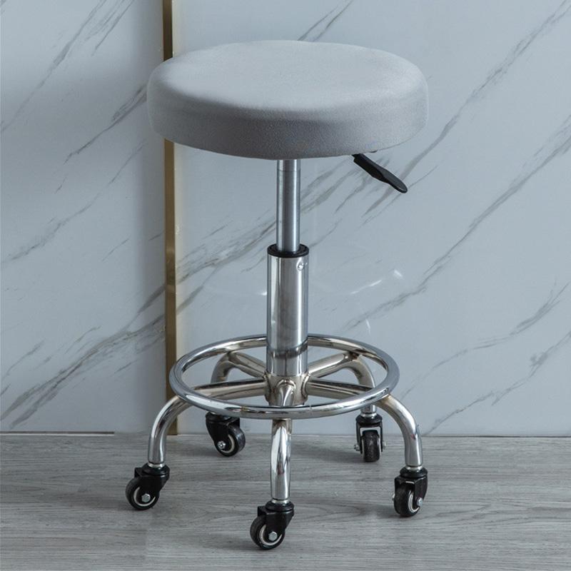 Solid Color Round Chair Cover Dining Stool Cover Elastic Chair Cushion Cover Washable Bar Seat Cover Seat Slipcover Thickened