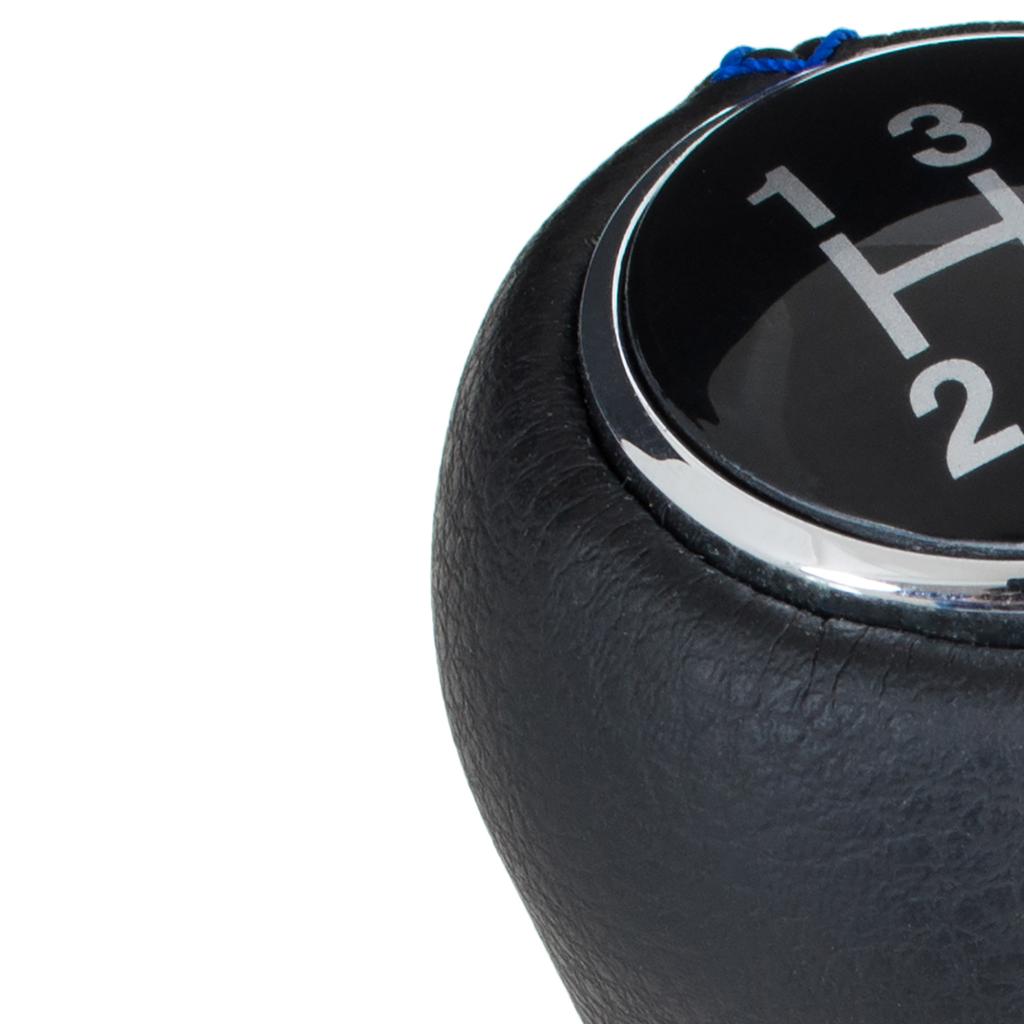 Peugeot 206 / 206+ Gear Shift Knob BLACK LEATHER + BLUE THREAD 5 SPEED