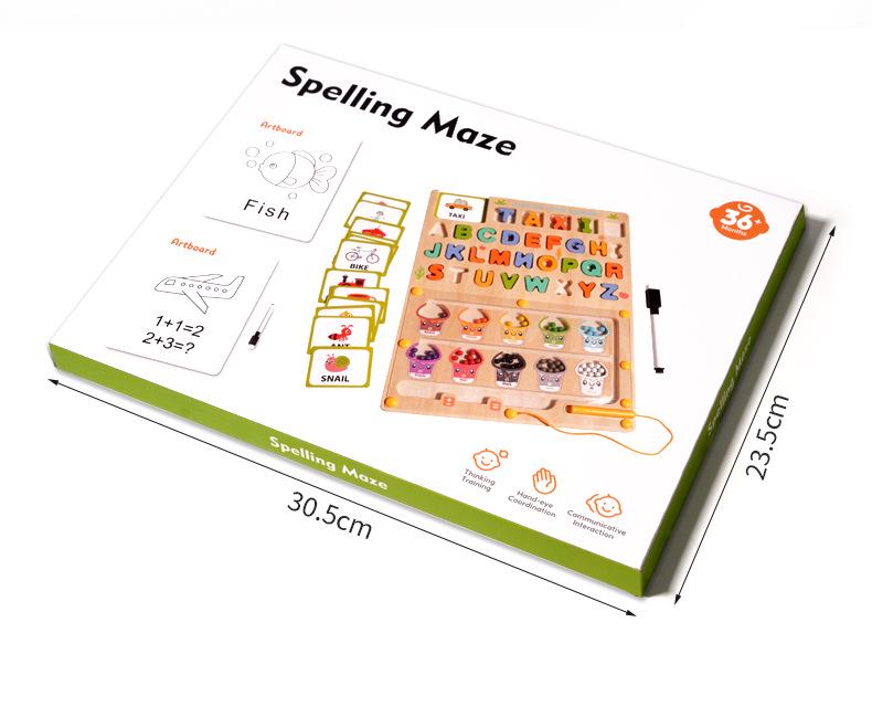 Children's Magnetic Wooden Marble Maze: Early Education & Logic Training Toy