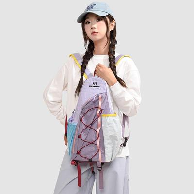Large Capacity Lightweight Summer Outdoor Sports Backpack with Embroidered Letter Patchwork