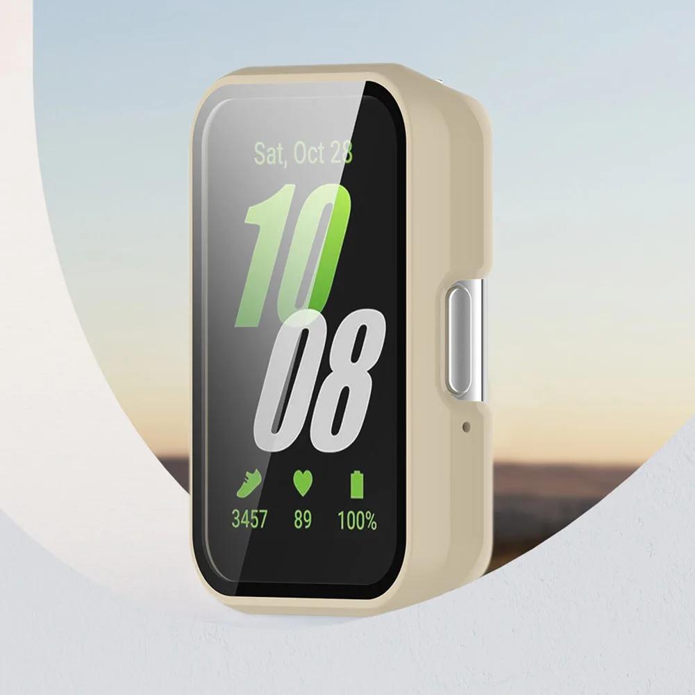 PC Watch Case Smartwatch Protective Cover with Tempered Glass Anti-Fall Dustproof for Samsung Galaxy Fit 3 SM-R390
