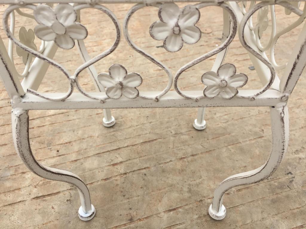 European Retro Iron Art Two-Piece Flower Stand & Pot Rack Set - Green, Distressed Finish, Ladder Design