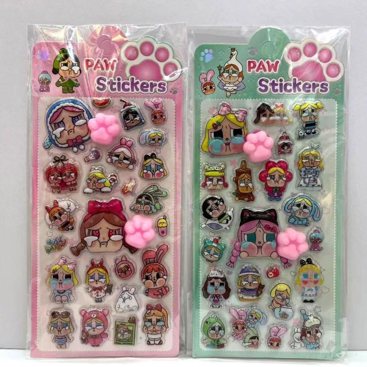 Crayon Shin-chan 3D Embossed Cat Paw Decompression Stickers for Diaries & Children s Decals