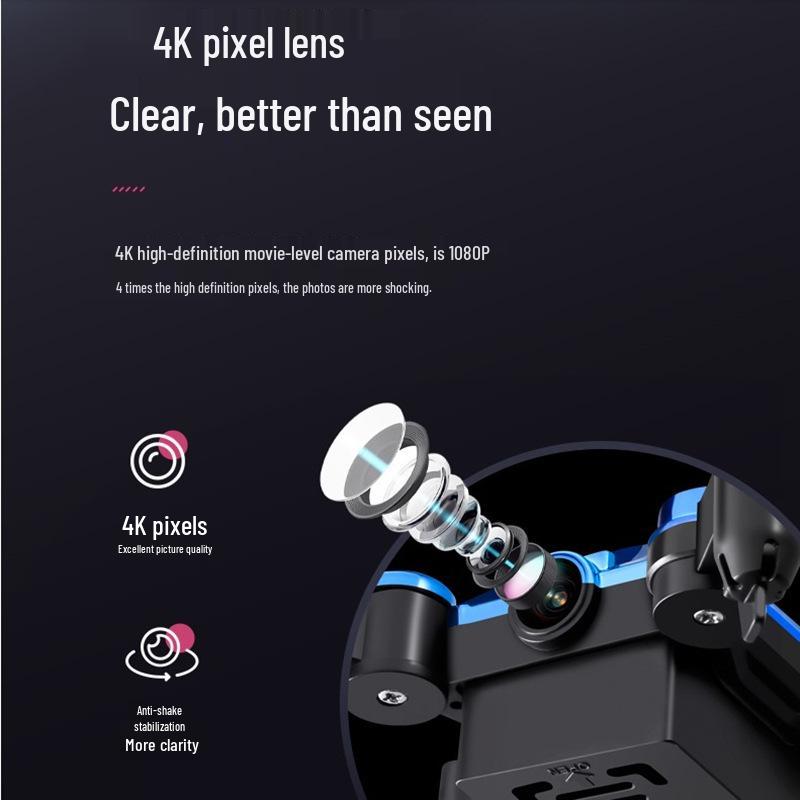802 Mini Folding Drone: HD Aerial Photography, Drop-Resistant Remote Control Airplane for Student and Children's Toys