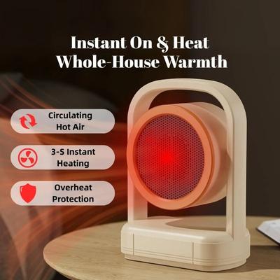 Convenient Room Portable Electric Heater for Winter - Desktop Fan Type with PTC Ceramic Heating, Suitable for Home & Office