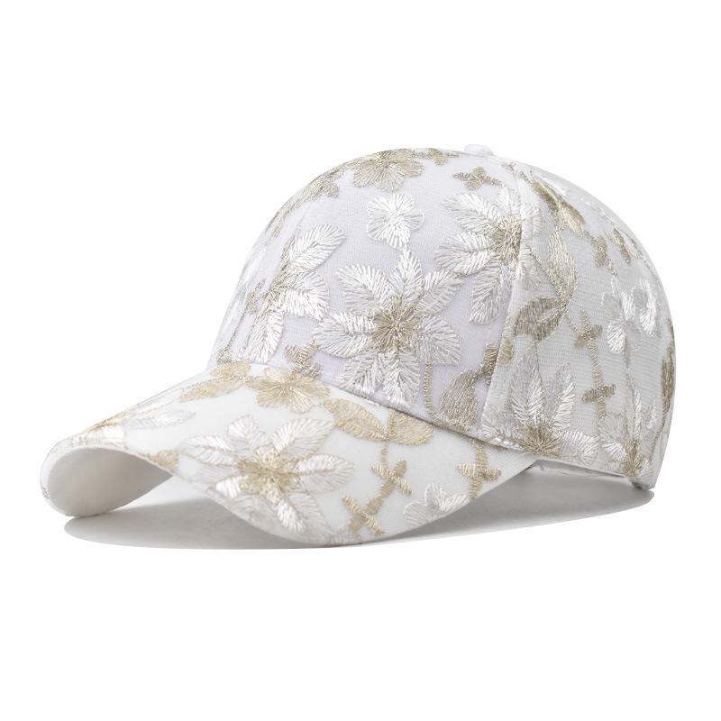 Hat Fashionable Lace Embroidered Flower Baseball Hat Material Cotton
